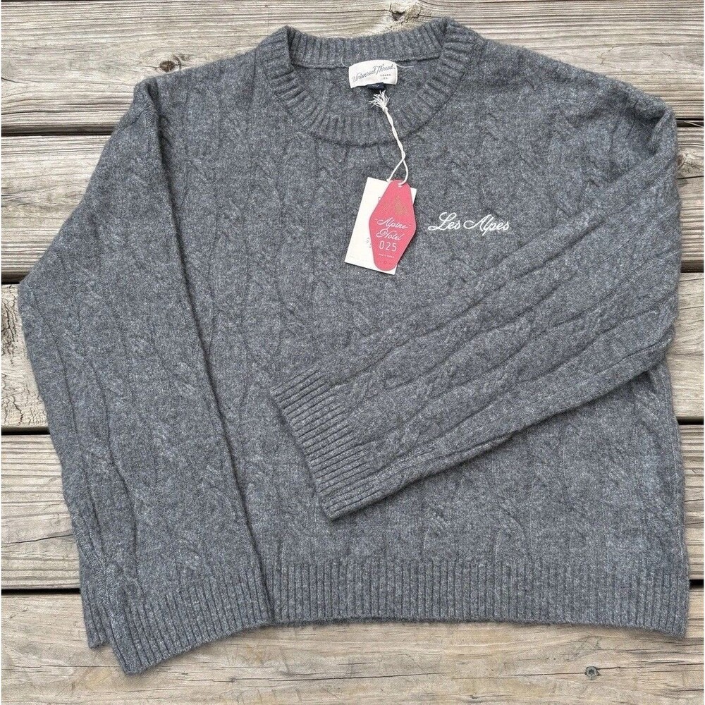 Sweater Womens Size L Universal Thread Gray Les Alpes Cable Knit Pullover NWT